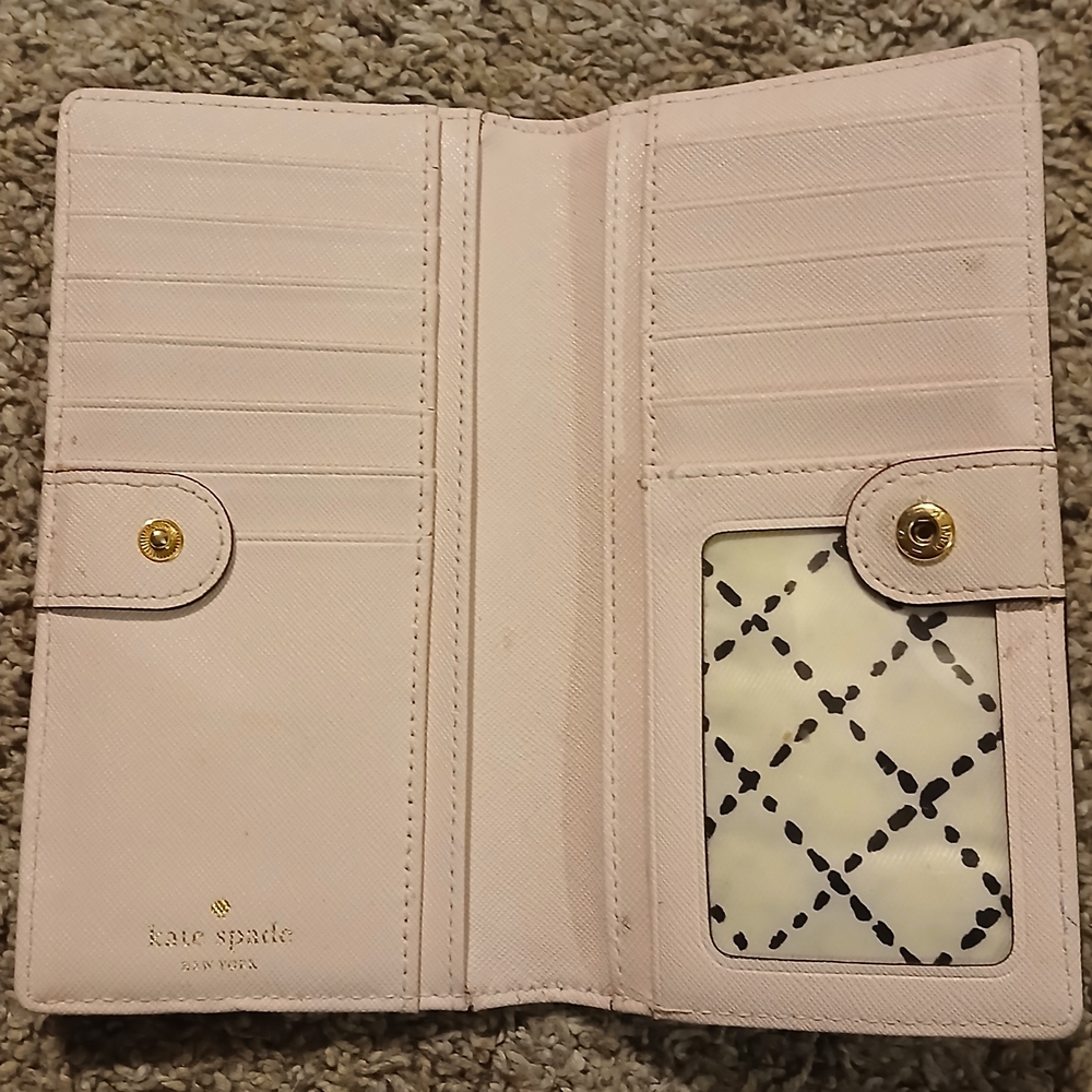 Kate Spade New York Blush Pink Saffiano Leather Long Wallet Card Holder - Picture 6 of 10